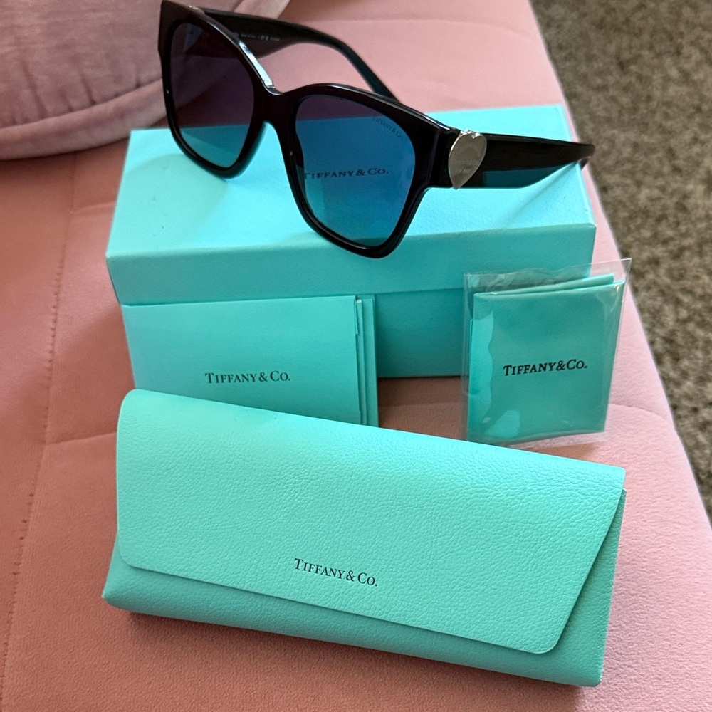 Tiffany & Co. Black Sunglasses with Silver Accent